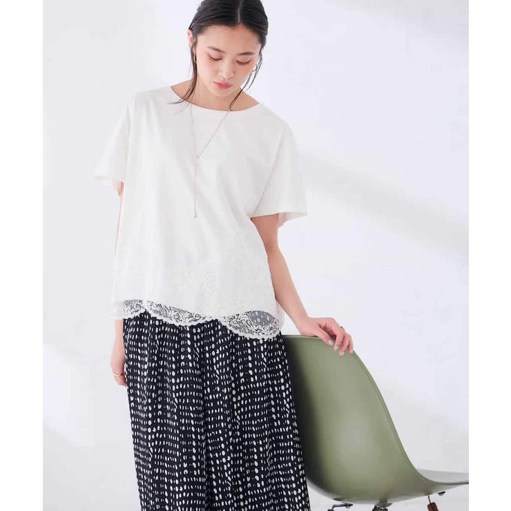 ウェーブレースヘムTシャツ | a.v.v【WOMEN】 | 詳細画像15 