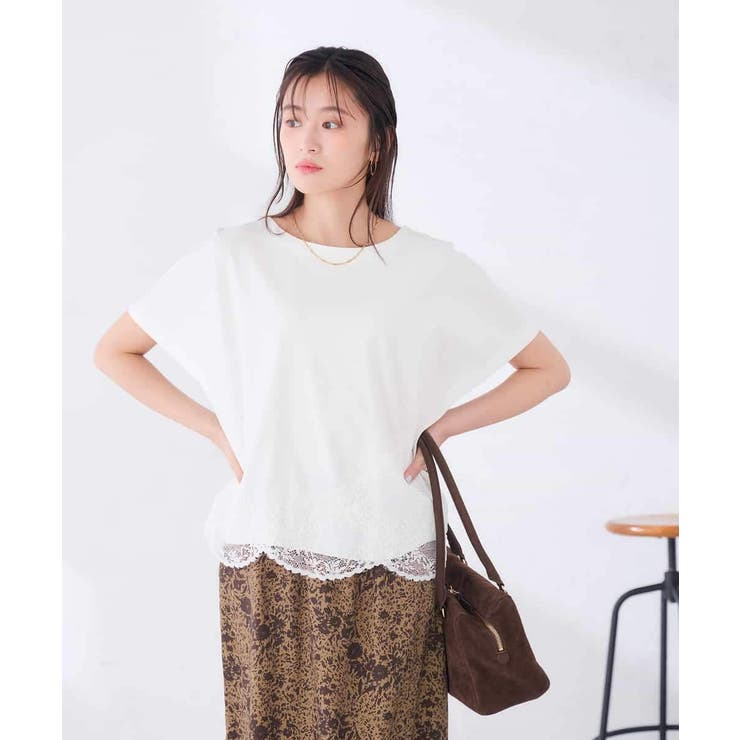ウェーブレースヘムTシャツ | a.v.v【WOMEN】 | 詳細画像16 