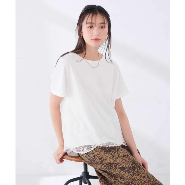 ウェーブレースヘムTシャツ | a.v.v【WOMEN】 | 詳細画像23 