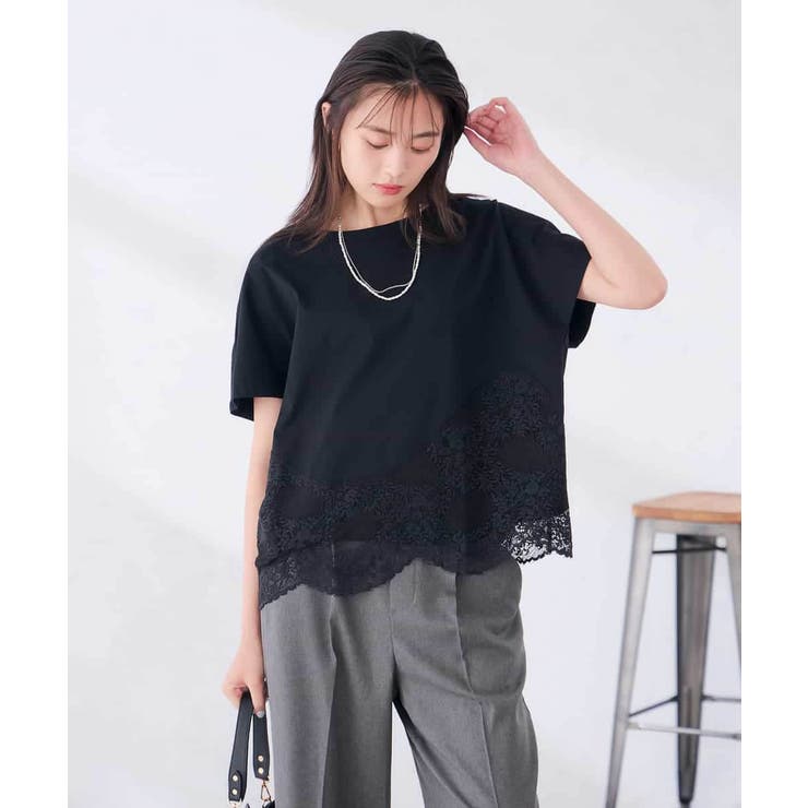 ウェーブレースヘムTシャツ | a.v.v【WOMEN】 | 詳細画像26 