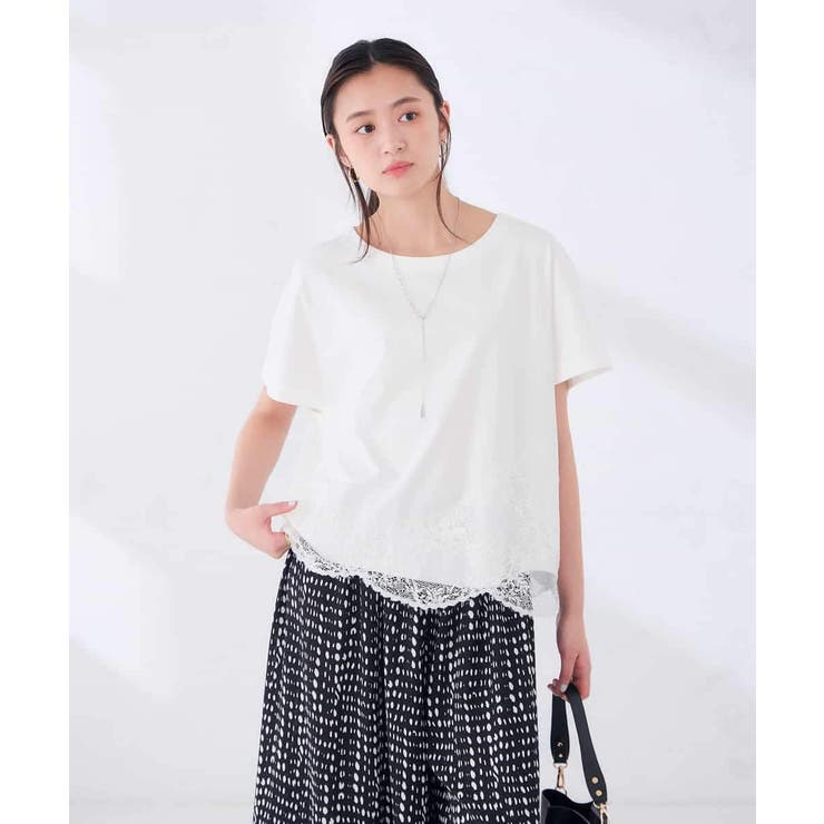 ウェーブレースヘムTシャツ | a.v.v【WOMEN】 | 詳細画像7 