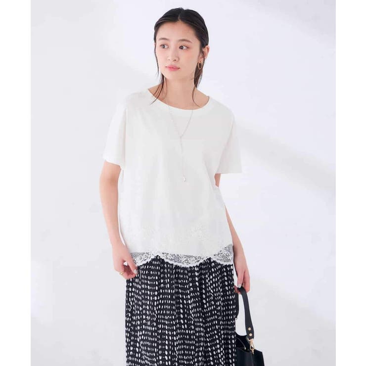 ウェーブレースヘムTシャツ | a.v.v【WOMEN】 | 詳細画像8 