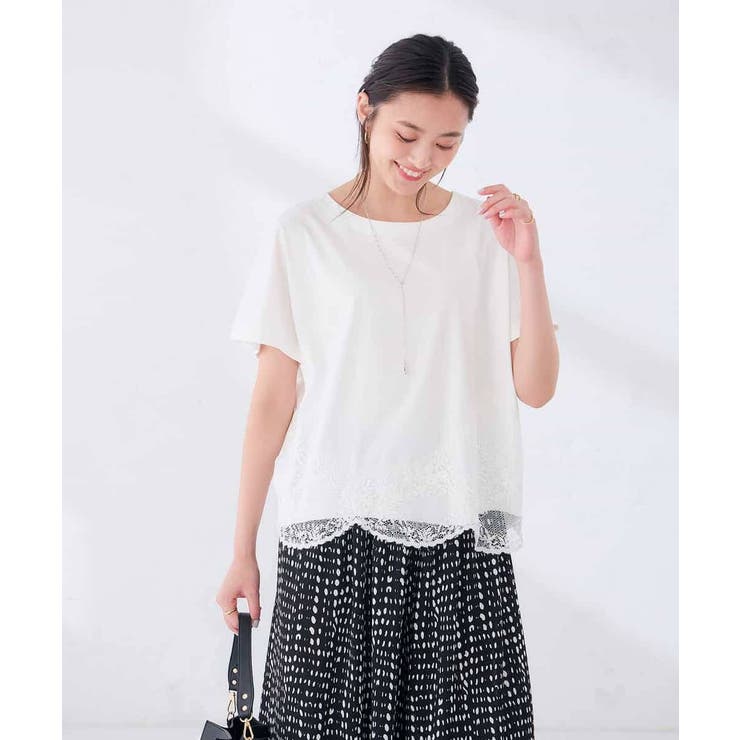 ウェーブレースヘムTシャツ | a.v.v【WOMEN】 | 詳細画像9 