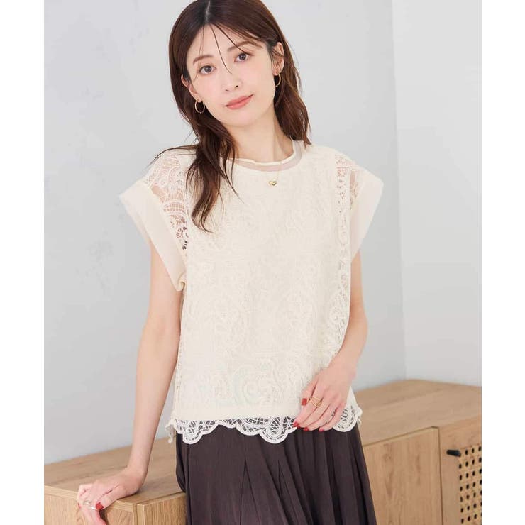 レース柄シアートップス | a.v.v【WOMEN】 | 詳細画像6 