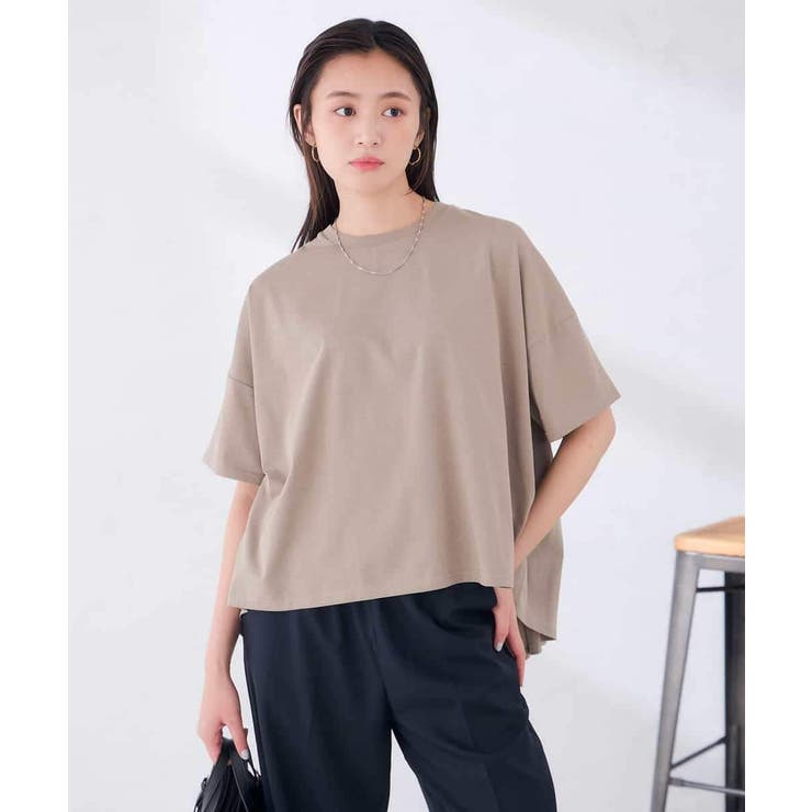 カーキ | バックシャーリングTシャツ | a.v.v【WOMEN】
