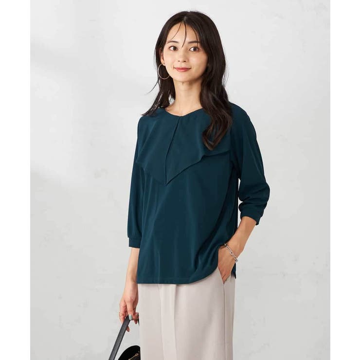 グリーン | シアーラッフルトップス | a.v.v【WOMEN】