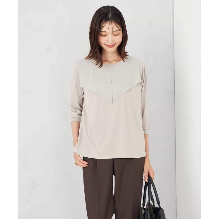 グレージュ | シアーラッフルトップス | a.v.v【WOMEN】