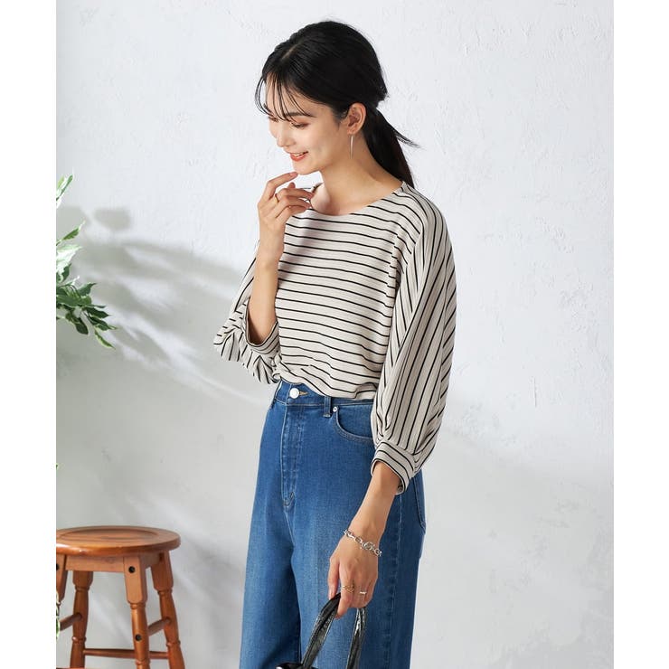 ボーダードルマントップス | a.v.v【WOMEN】 | 詳細画像1 