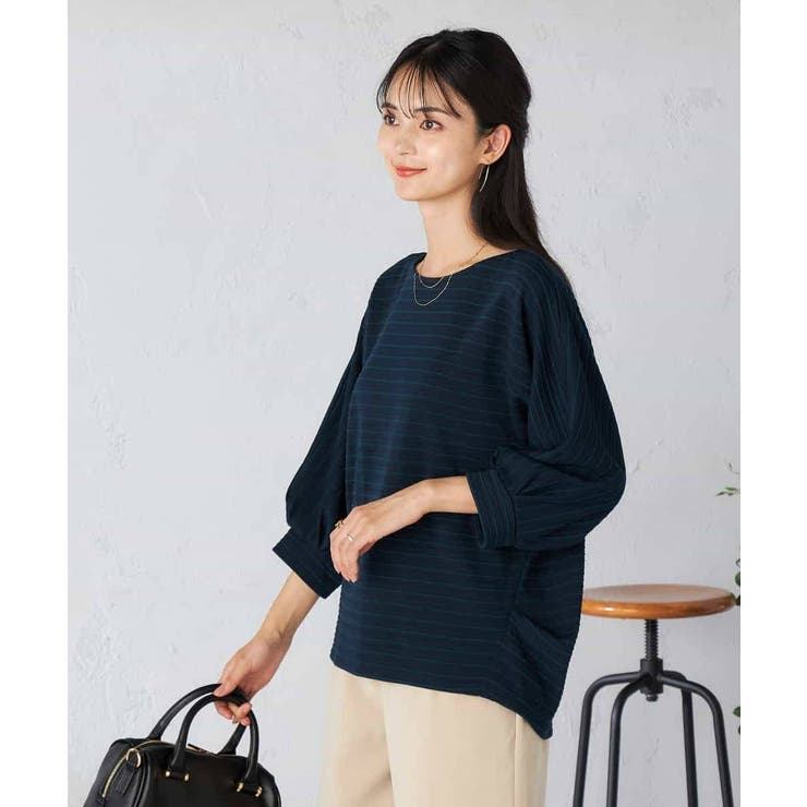 ボーダードルマントップス | a.v.v【WOMEN】 | 詳細画像3 