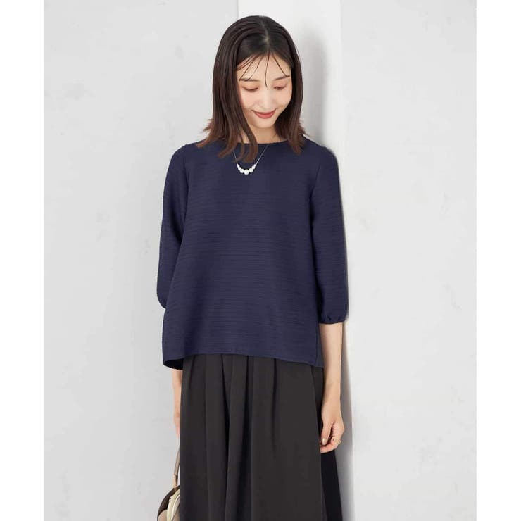 ネイビー | ピンタックボーダークロップドトップス | a.v.v【WOMEN】