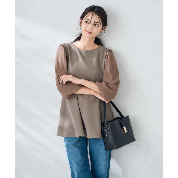 【WEB限定】シフォンスリーブペプラムトップス | a.v.v【WOMEN】 | 詳細画像1 