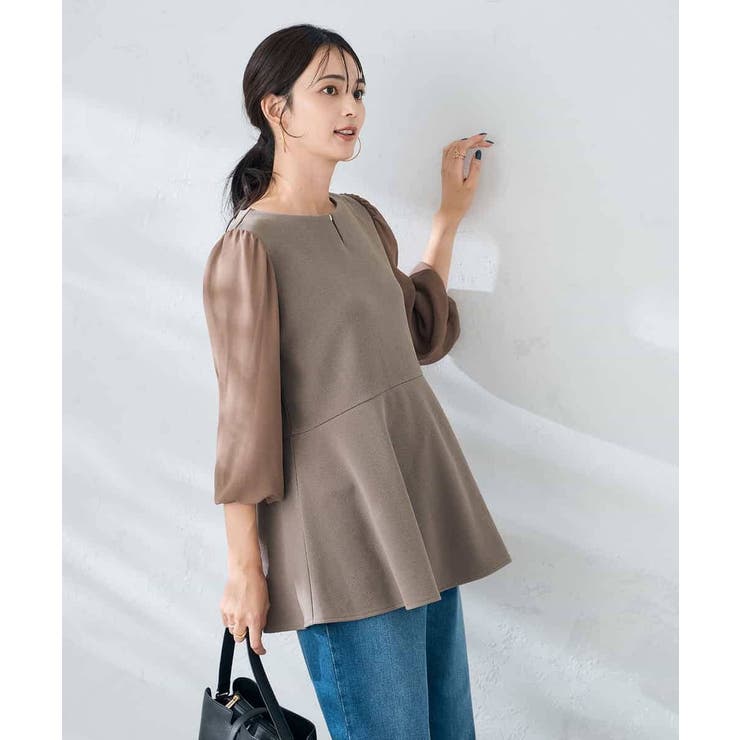 【WEB限定】シフォンスリーブペプラムトップス | a.v.v【WOMEN】 | 詳細画像3 