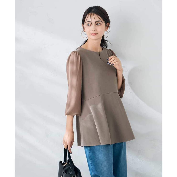 【WEB限定】シフォンスリーブペプラムトップス | a.v.v【WOMEN】 | 詳細画像4 