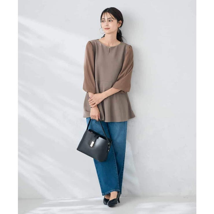 【WEB限定】シフォンスリーブペプラムトップス | a.v.v【WOMEN】 | 詳細画像5 