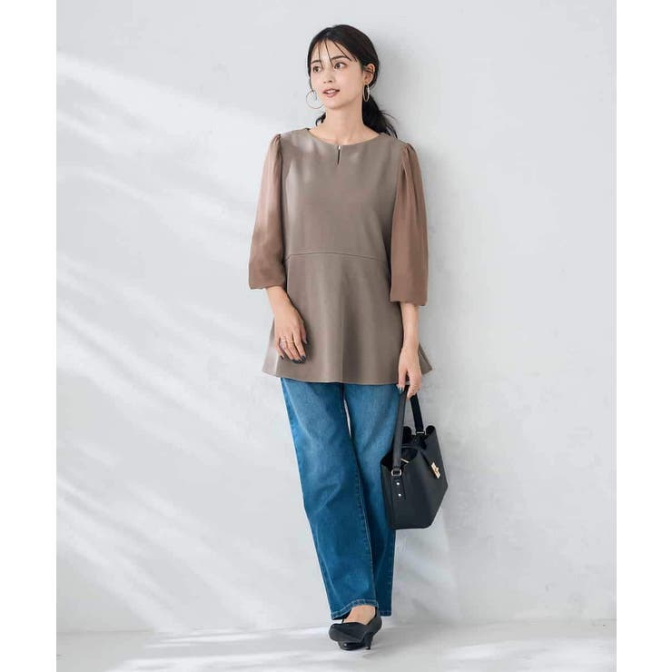 【WEB限定】シフォンスリーブペプラムトップス | a.v.v【WOMEN】 | 詳細画像6 