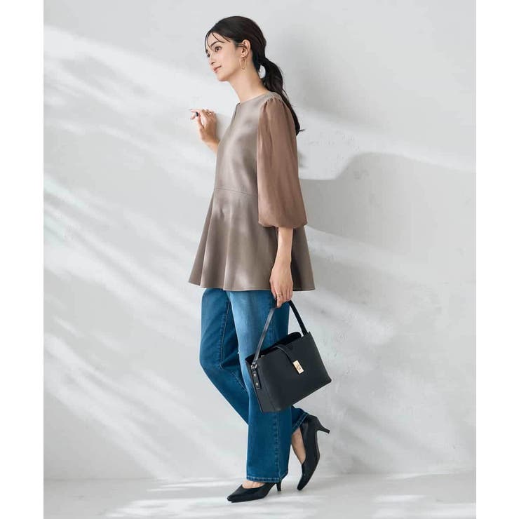 【WEB限定】シフォンスリーブペプラムトップス | a.v.v【WOMEN】 | 詳細画像8 