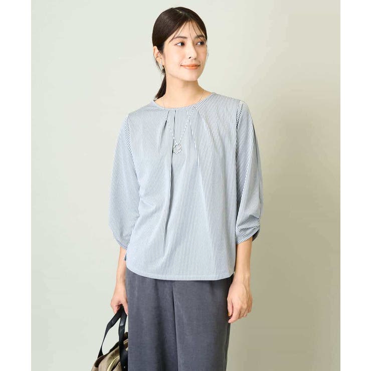 タックスリーブストライプトップス | a.v.v【WOMEN】 | 詳細画像10 