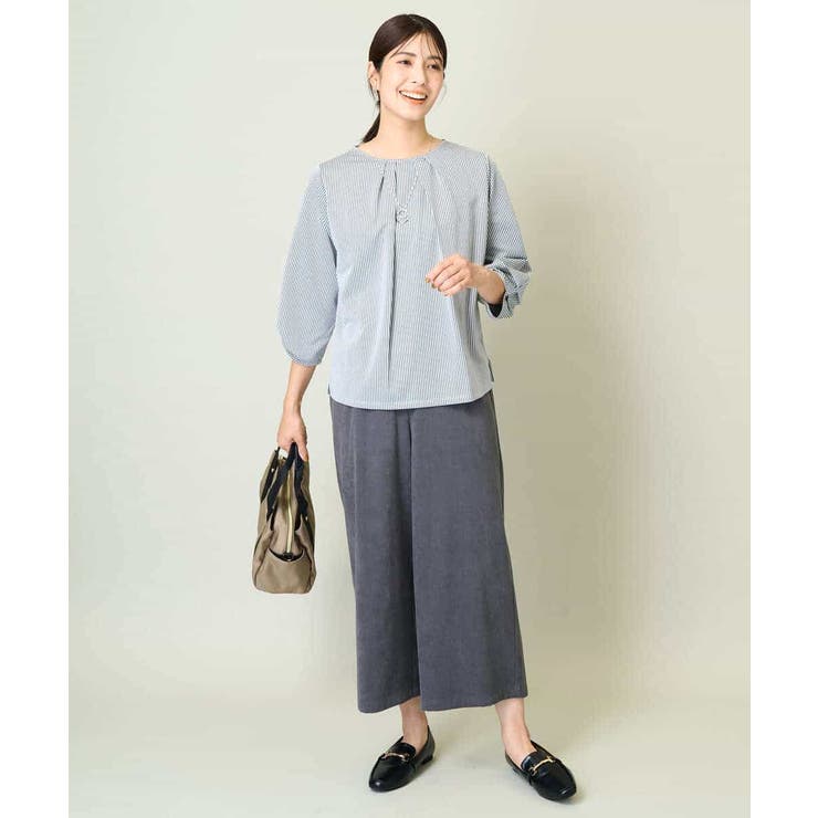 タックスリーブストライプトップス | a.v.v【WOMEN】 | 詳細画像11 