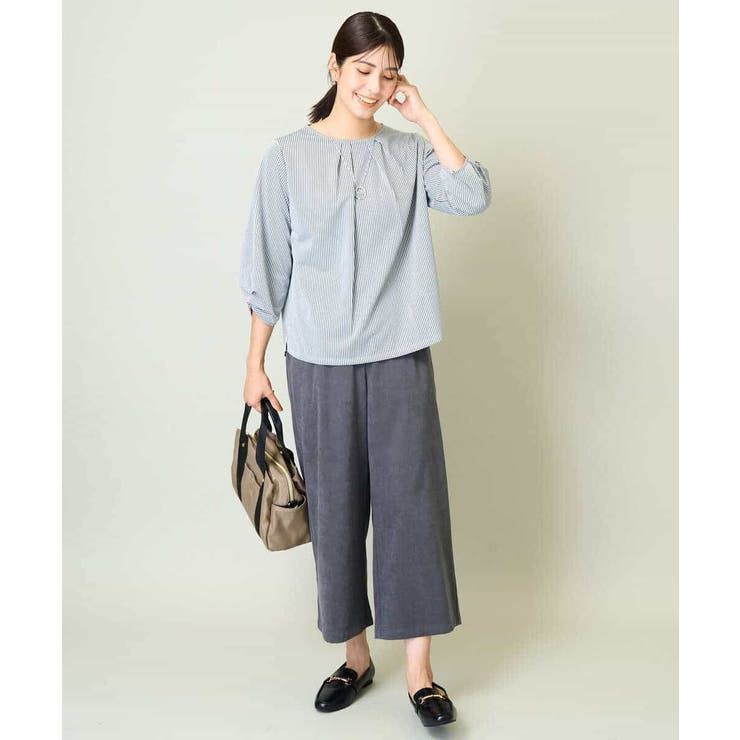 タックスリーブストライプトップス | a.v.v【WOMEN】 | 詳細画像13 