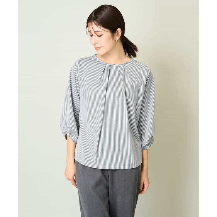 タックスリーブストライプトップス | a.v.v【WOMEN】 | 詳細画像14 