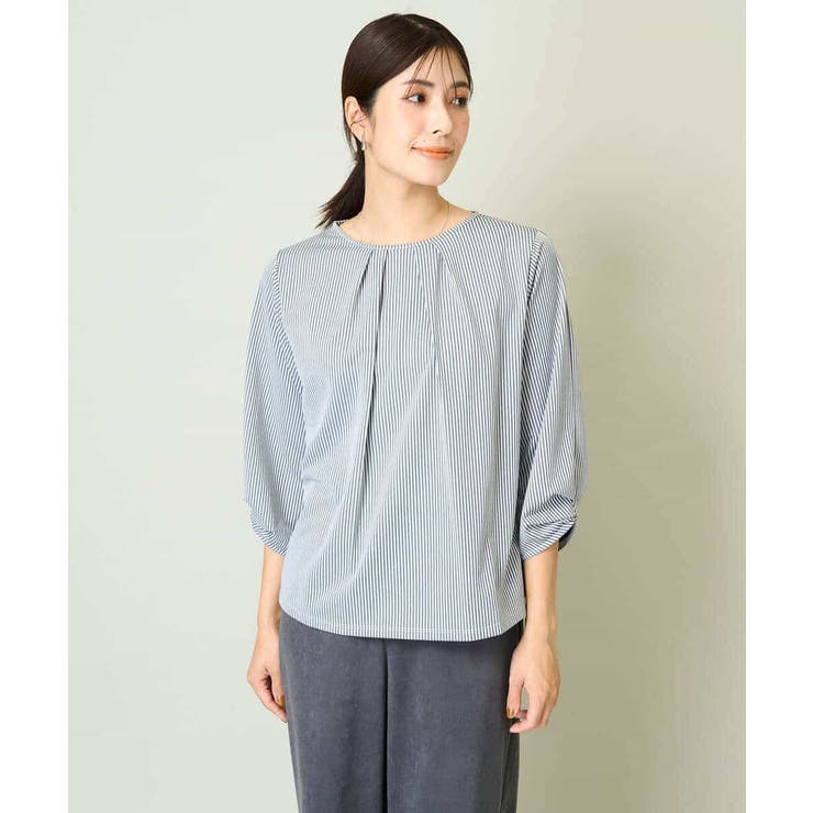 タックスリーブストライプトップス | a.v.v【WOMEN】 | 詳細画像15 