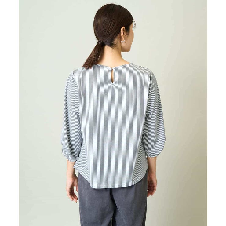 タックスリーブストライプトップス | a.v.v【WOMEN】 | 詳細画像17 