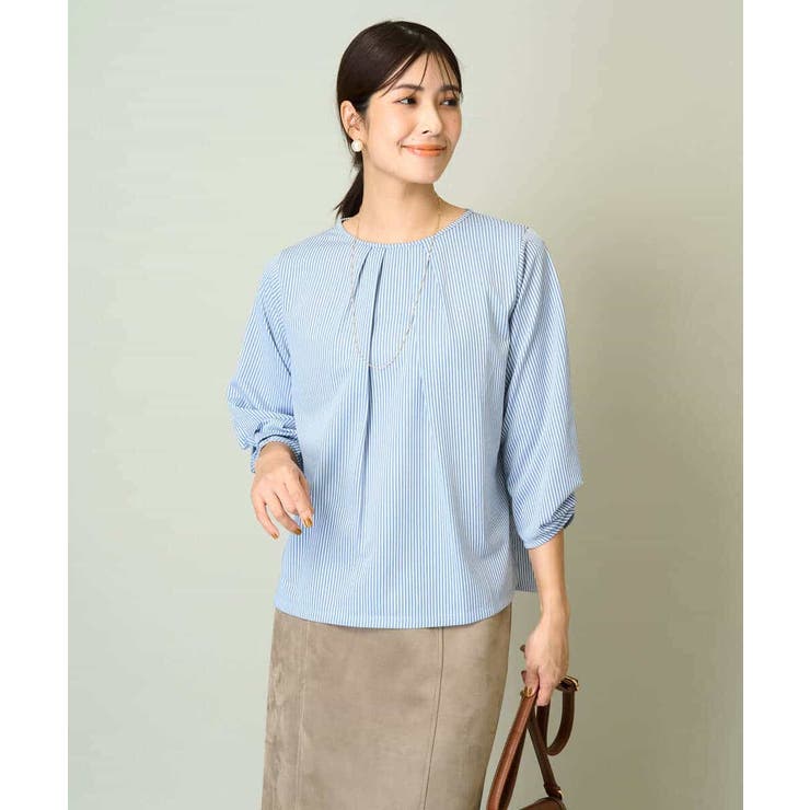 タックスリーブストライプトップス | a.v.v【WOMEN】 | 詳細画像2 