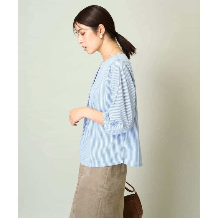 タックスリーブストライプトップス | a.v.v【WOMEN】 | 詳細画像4 