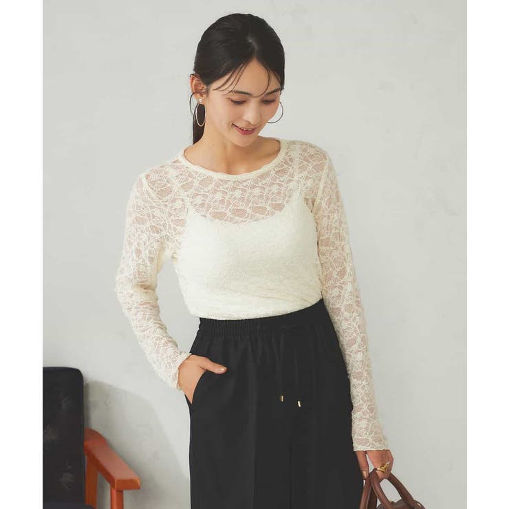 ストレッチレーストップス | a.v.v【WOMEN】 | 詳細画像1 