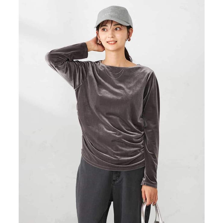 ギャザーベロアトップス | a.v.v【WOMEN】 | 詳細画像2 