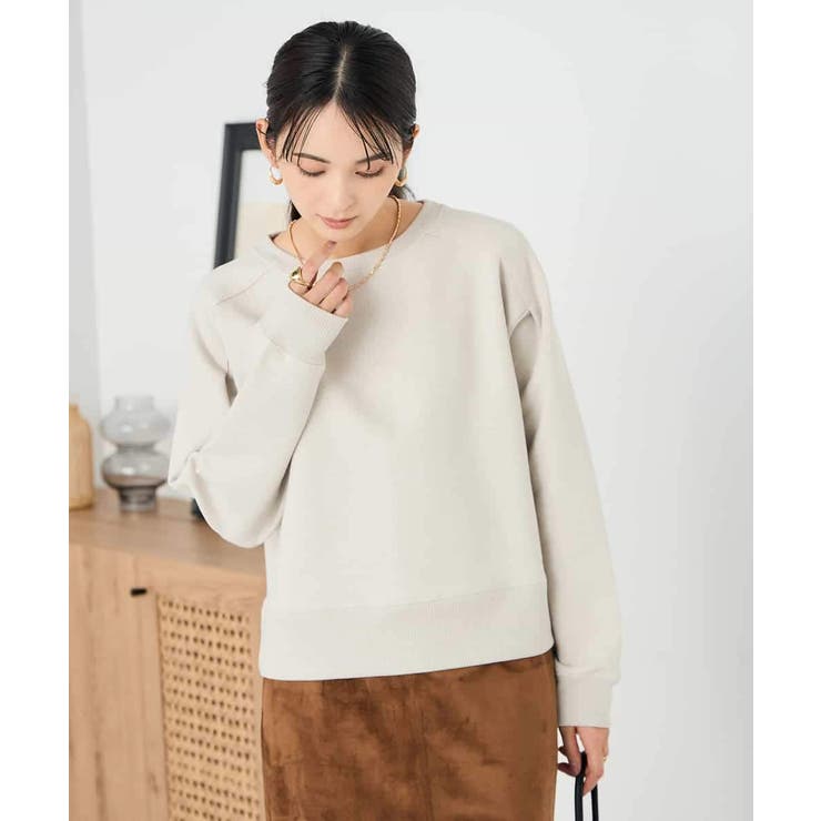 グレージュ | ラメ裏起毛タックスリーブスウェット | a.v.v【WOMEN】