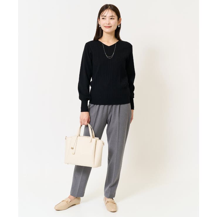 【イージーケア/ストレッチ】あったか美ラクるイージーテーパードパンツ | a.v.v【WOMEN】 | 詳細画像3 