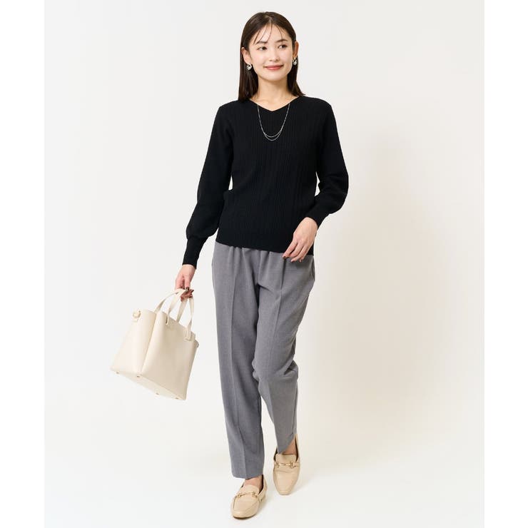 【イージーケア/ストレッチ】あったか美ラクるイージーテーパードパンツ | a.v.v【WOMEN】 | 詳細画像4 