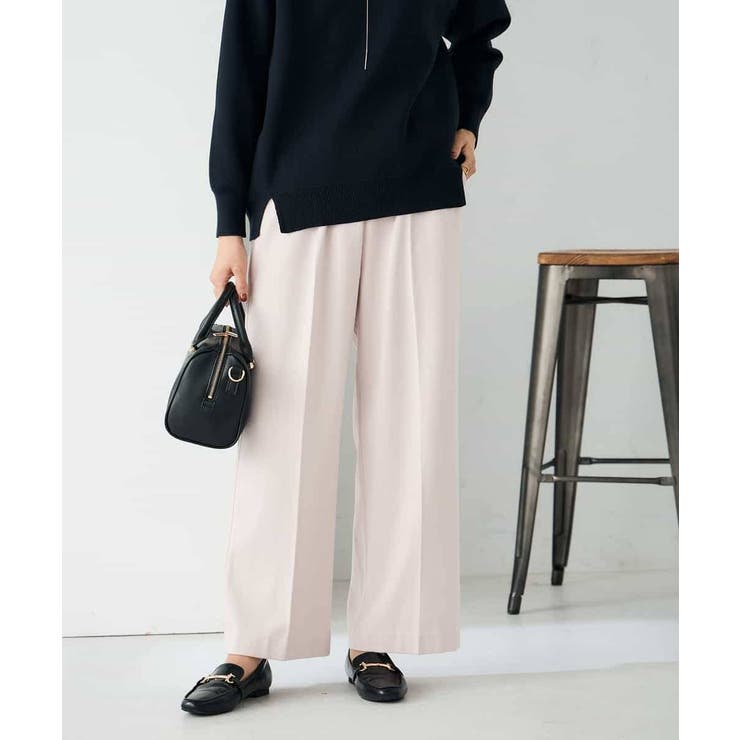 【イージーケア/洗える/ストレッチ】裏起毛美ラクるイージーワイドパンツ | a.v.v【WOMEN】 | 詳細画像1 