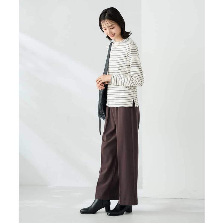 【イージーケア/洗える/ストレッチ】裏起毛美ラクるイージーワイドパンツ | a.v.v【WOMEN】 | 詳細画像18 