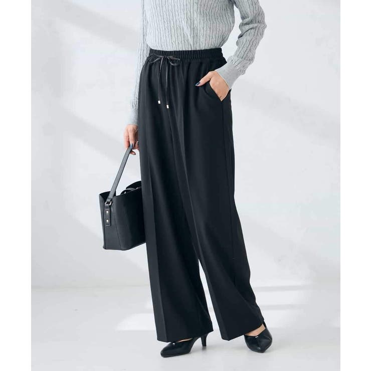 【イージーケア/洗える/ストレッチ】裏起毛美ラクるイージーワイドパンツ | a.v.v【WOMEN】 | 詳細画像28 