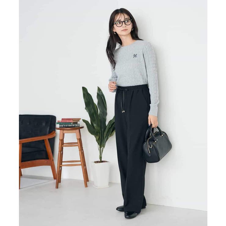 【イージーケア/洗える/ストレッチ】裏起毛美ラクるイージーワイドパンツ | a.v.v【WOMEN】 | 詳細画像31 