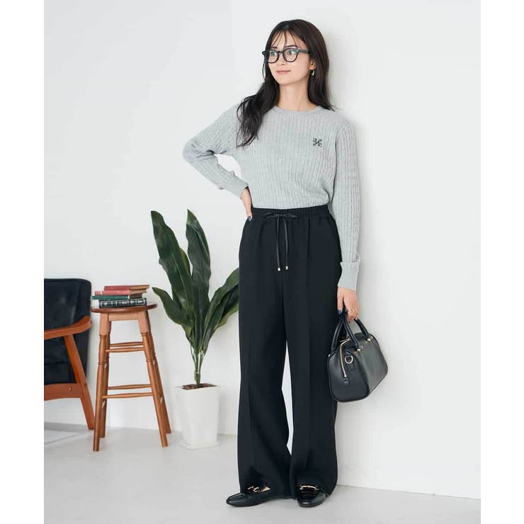 【イージーケア/洗える/ストレッチ】裏起毛美ラクるイージーワイドパンツ | a.v.v【WOMEN】 | 詳細画像32 