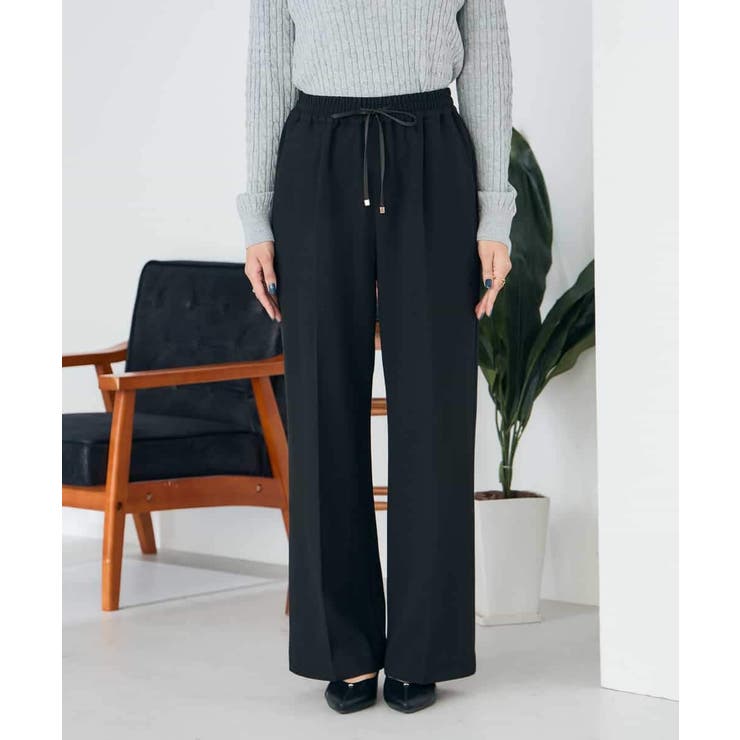 【イージーケア/洗える/ストレッチ】裏起毛美ラクるイージーワイドパンツ | a.v.v【WOMEN】 | 詳細画像33 