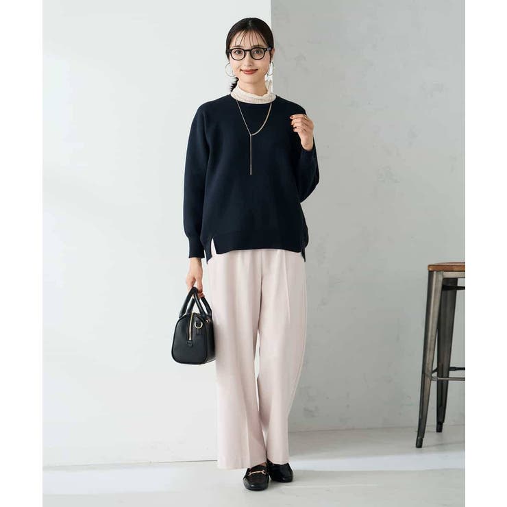 【イージーケア/洗える/ストレッチ】裏起毛美ラクるイージーワイドパンツ | a.v.v【WOMEN】 | 詳細画像7 