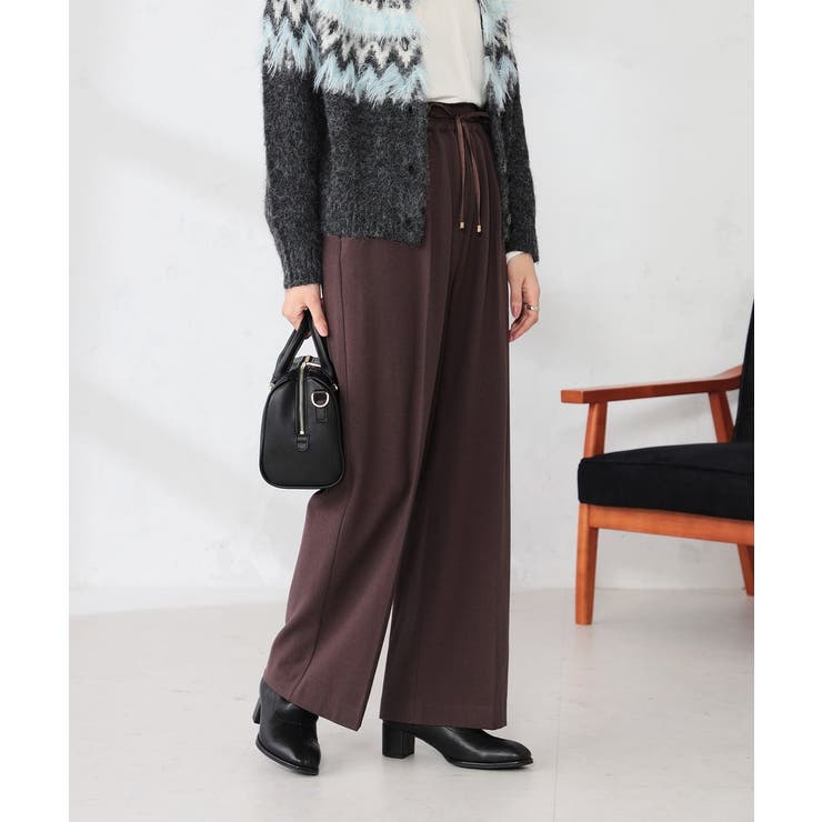 【イージーケア/洗える/ストレッチ】裏起毛美ラクるイージーワイドパンツ | a.v.v【WOMEN】 | 詳細画像8 