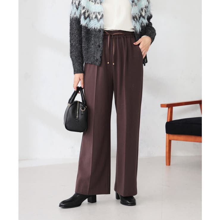 【イージーケア/洗える/ストレッチ】裏起毛美ラクるイージーワイドパンツ | a.v.v【WOMEN】 | 詳細画像9 