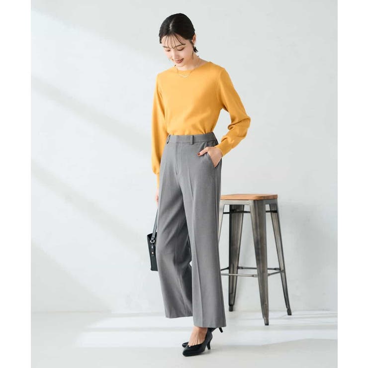 【イージーケア/洗える/ストレッチ】裏起毛美ラクるスッキリ見えストレートパンツ | a.v.v【WOMEN】 | 詳細画像13 