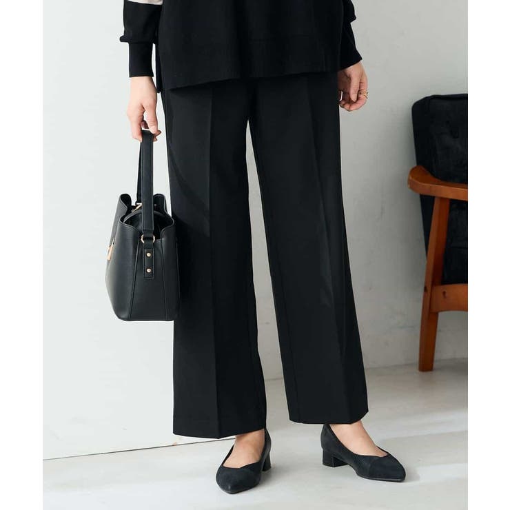 【イージーケア/洗える/ストレッチ】裏起毛美ラクるスッキリ見えストレートパンツ | a.v.v【WOMEN】 | 詳細画像16 