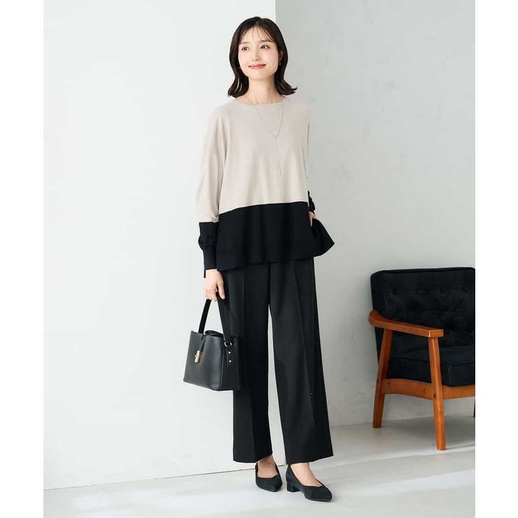 【イージーケア/洗える/ストレッチ】裏起毛美ラクるスッキリ見えストレートパンツ | a.v.v【WOMEN】 | 詳細画像18 