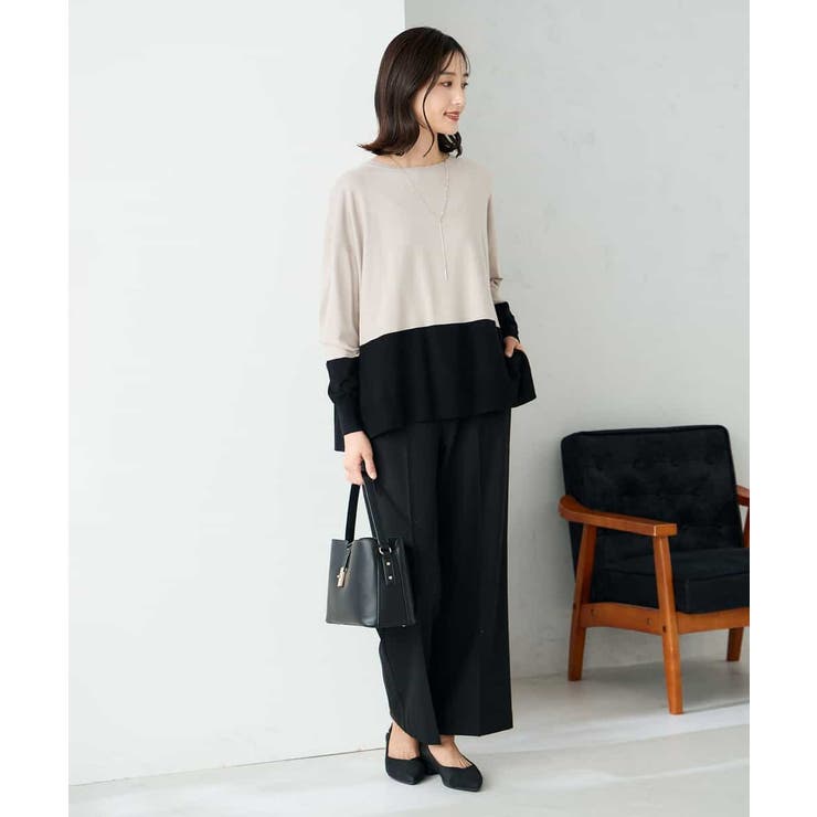 【イージーケア/洗える/ストレッチ】裏起毛美ラクるスッキリ見えストレートパンツ | a.v.v【WOMEN】 | 詳細画像19 