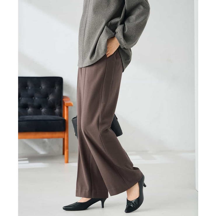 【イージーケア/洗える/ストレッチ】裏起毛美ラクるスッキリ見えストレートパンツ | a.v.v【WOMEN】 | 詳細画像2 