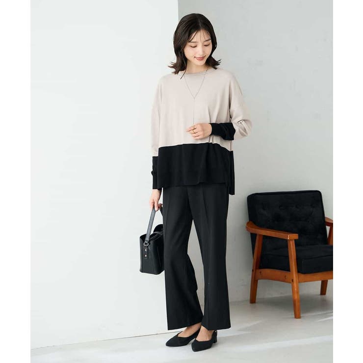 【イージーケア/洗える/ストレッチ】裏起毛美ラクるスッキリ見えストレートパンツ | a.v.v【WOMEN】 | 詳細画像20 