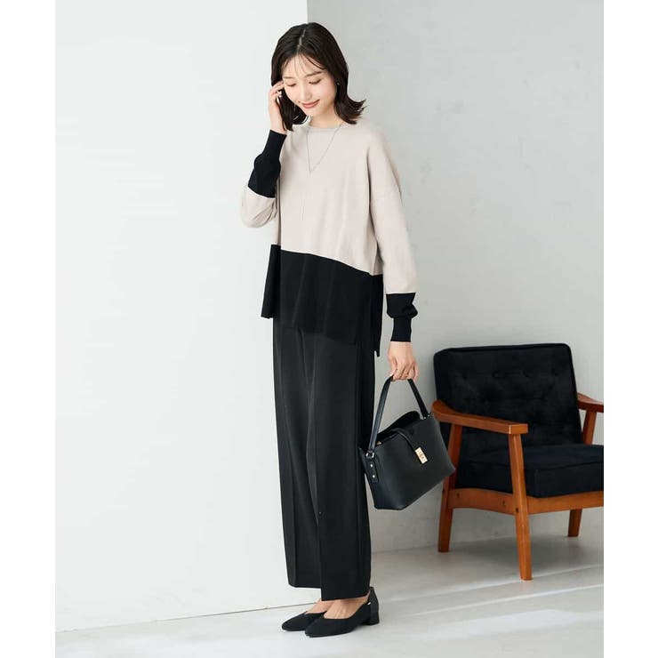 【イージーケア/洗える/ストレッチ】裏起毛美ラクるスッキリ見えストレートパンツ | a.v.v【WOMEN】 | 詳細画像21 