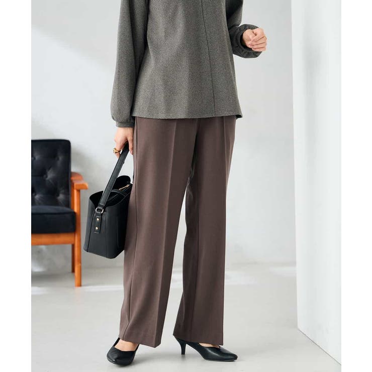 【イージーケア/洗える/ストレッチ】裏起毛美ラクるスッキリ見えストレートパンツ | a.v.v【WOMEN】 | 詳細画像3 